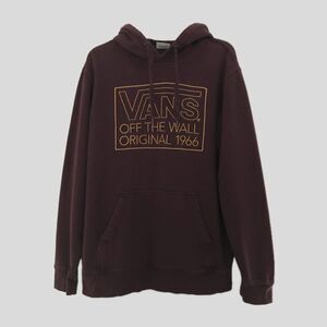 Vans Burgundy Off The Wall Mens Embroidered Logo Cotton Sweatshirt Hoodie M